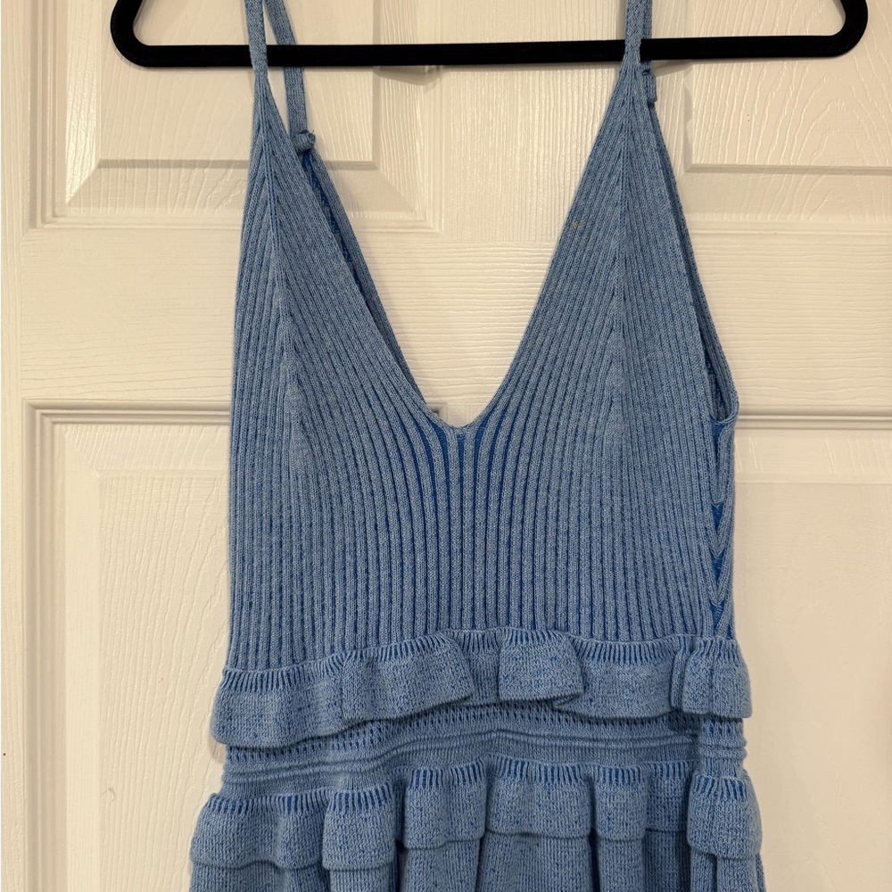 Blue Knit Sleeveless shirt